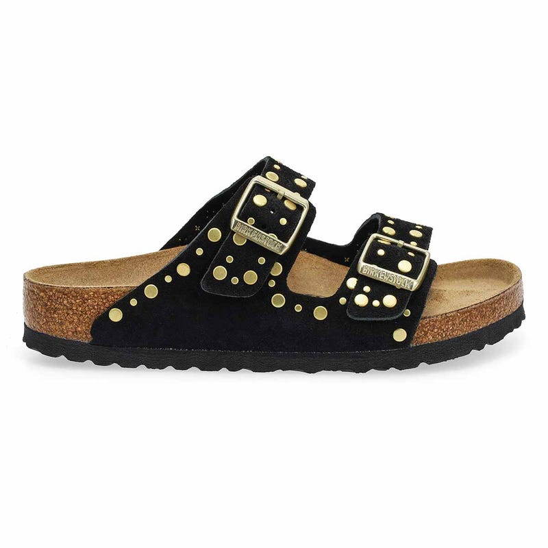 Women's Arizona Rivets 2 Strap Sandal - Black