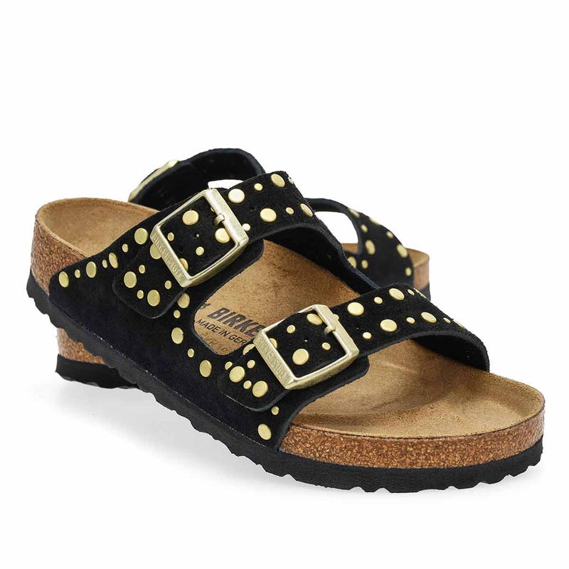 Women's Arizona Rivets 2 Strap Sandal - Black
