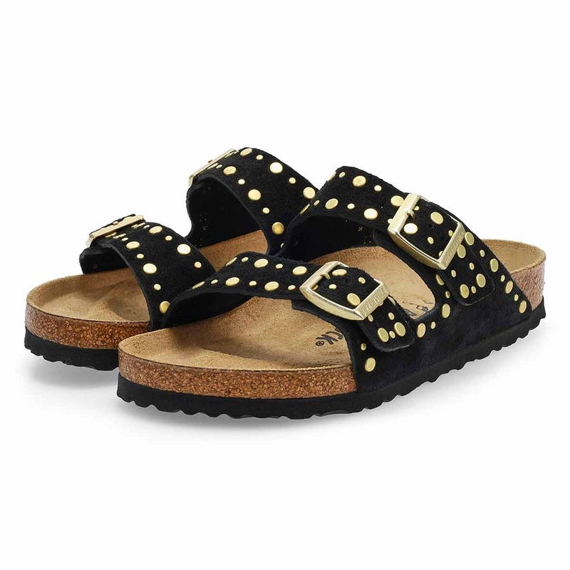Women's Arizona Rivets 2 Strap Sandal - Black