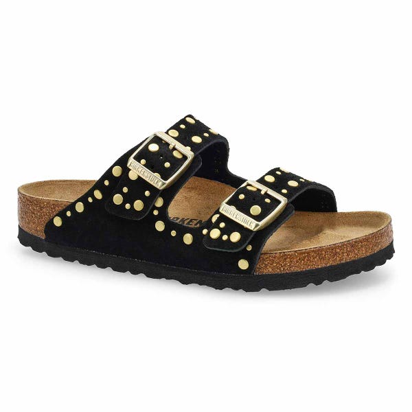 Women's Arizona Rivets 2 Strap Sandal - Black