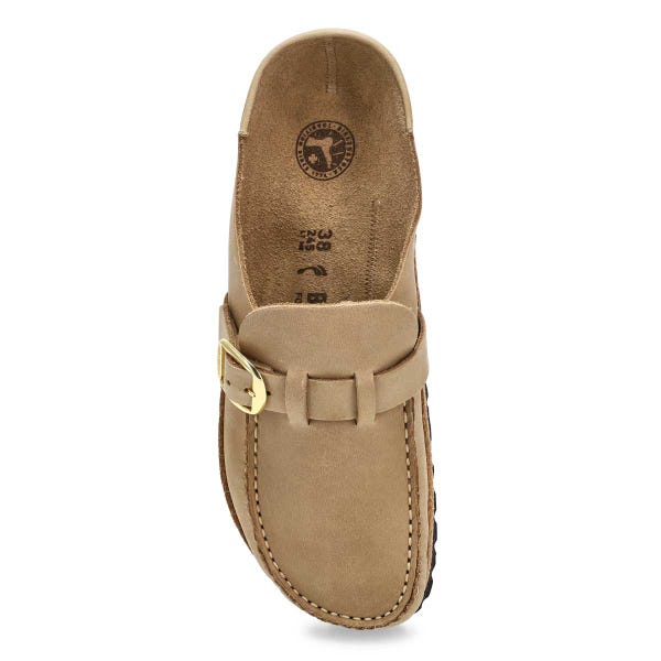 Sabot Buckley pour femmes en cuir huilé, largeur étroite - Tobacco