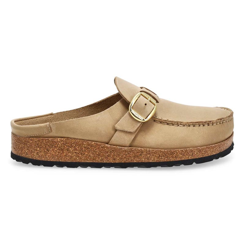 Sabot Buckley pour femmes en cuir huilé, largeur étroite - Tobacco