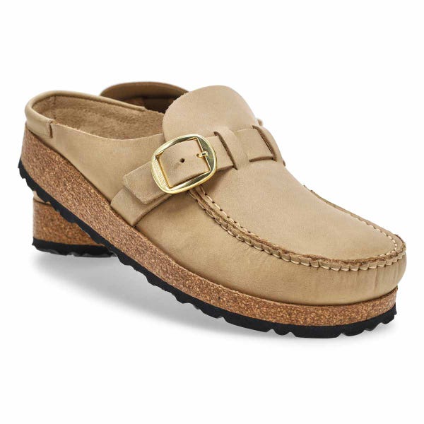 Sabot Buckley pour femmes en cuir huilé, largeur étroite - Tobacco