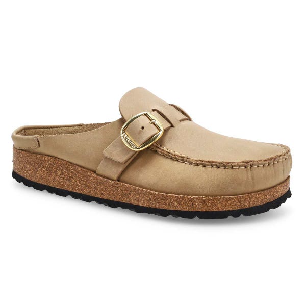 Sabot Buckley pour femmes en cuir huilé, largeur étroite - Tobacco