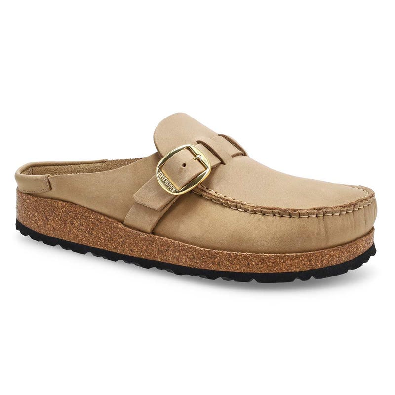 Sabot Buckley pour femmes en cuir huilé, largeur étroite - Tobacco