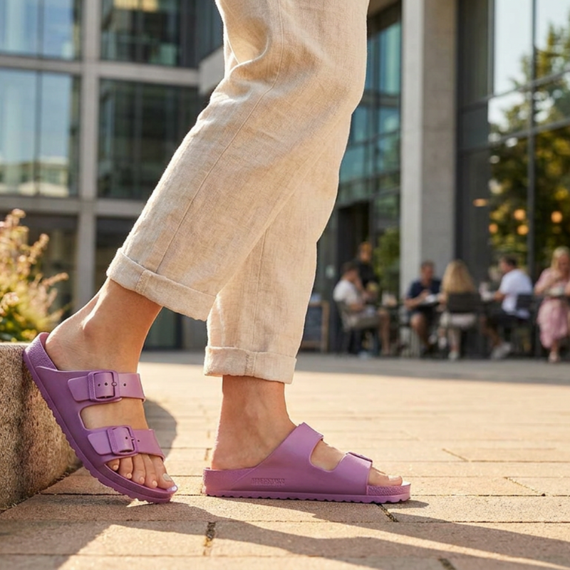 Wome's  Arizona Stealth Buckle EVA 2 Strap Narrow Sandal - Mauve