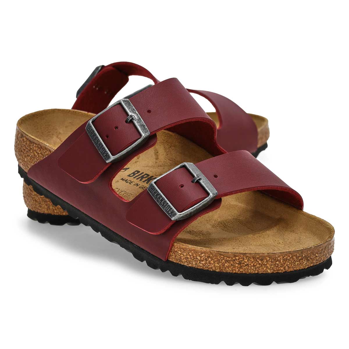 Sandale à 2 brides en Birko-Flor ARIZONA, zinfandel, femmes