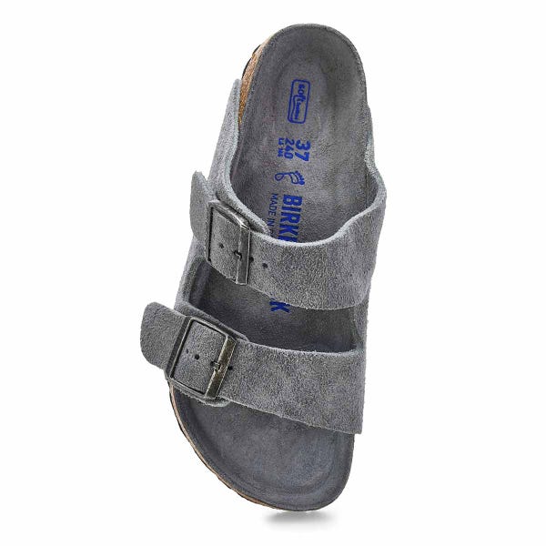 Sandale à 2 brides avec assise souple ARIZONA SOFT FOOTBED, gris basalte, femmes