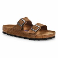 Men's Arizona Suede Soft Footbed 2 Strap Sandal - Dark Tea