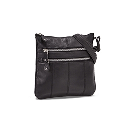 Lds blk sheep leather cross body bag