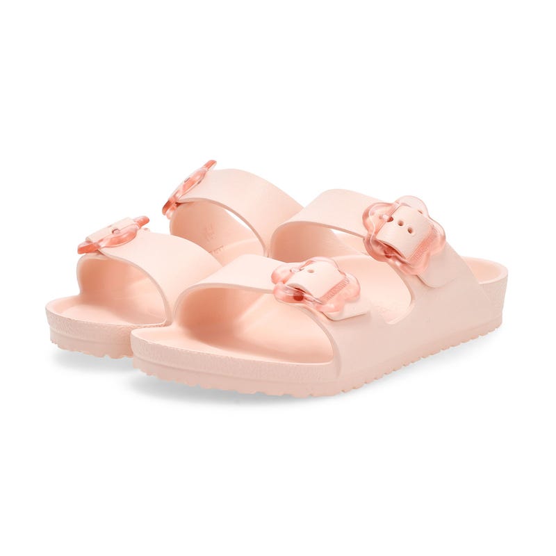 Girls'  Arizona Flower Buckle EVA Narrow Sandal - Light Rose