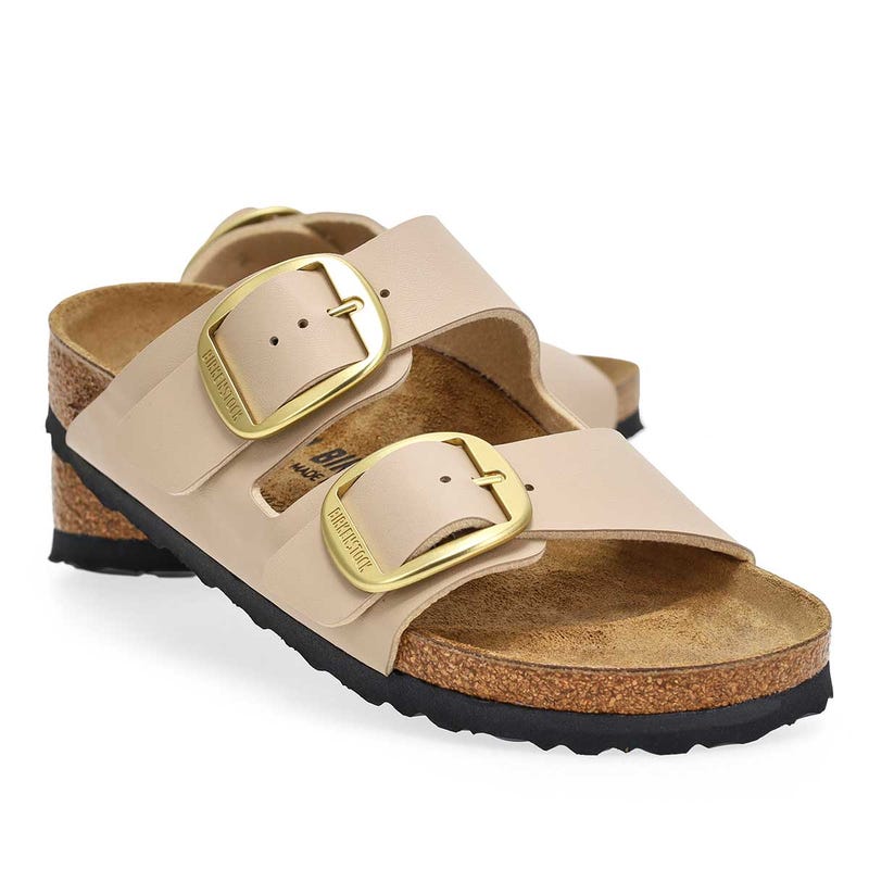 Women's Arizona Big Buckle Birko-Flor 2-Strap Narrow Sandal - Sandcastle