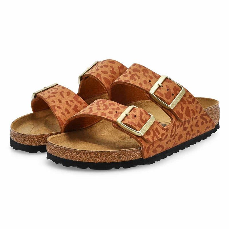 Women's Arizona Birko-Flor 2 Strap Sandal - Leo Pecan