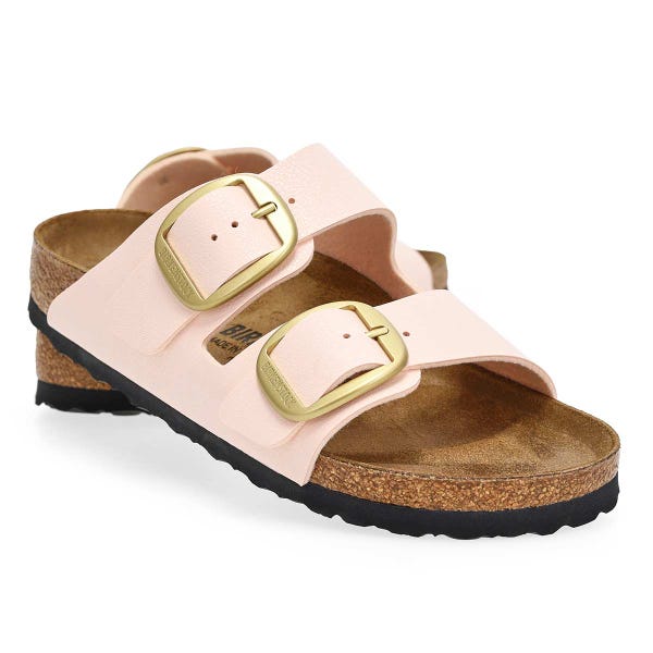 Women's Arizona Big Buckle Birkibuc 2-Strap Narrow Sandal - Light Rose