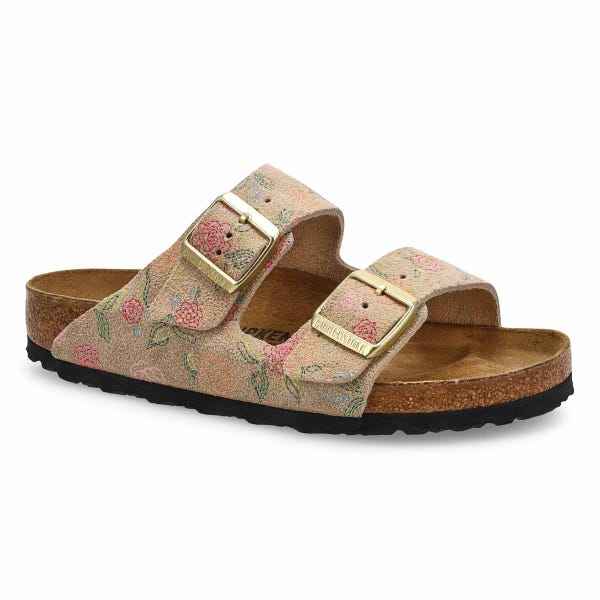 Women's Arizona Printed 2 Strap Sandal - Sandcastle/Flower