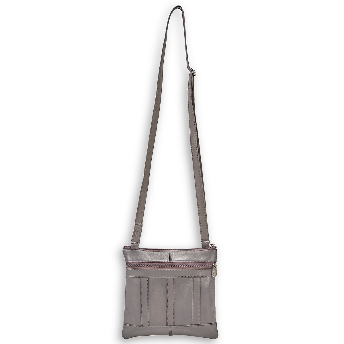 Sac à bandoulière 1032, cuir/mouton, gris, femmes