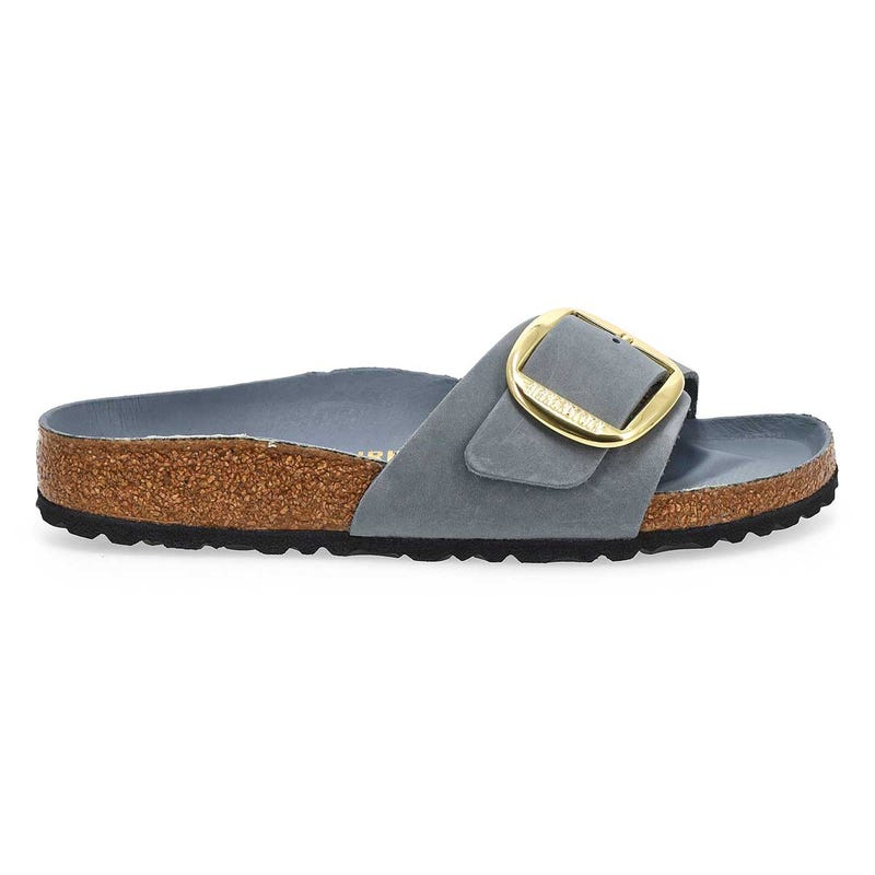 Women's  Madrid Big Buckle 1 Strap Narrow Sandal - Basalt Grey