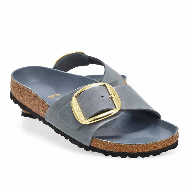Women's  Madrid Big Buckle 1 Strap Narrow Sandal - Basalt Grey