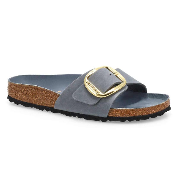 Women's  Madrid Big Buckle 1 Strap Narrow Sandal - Basalt Grey