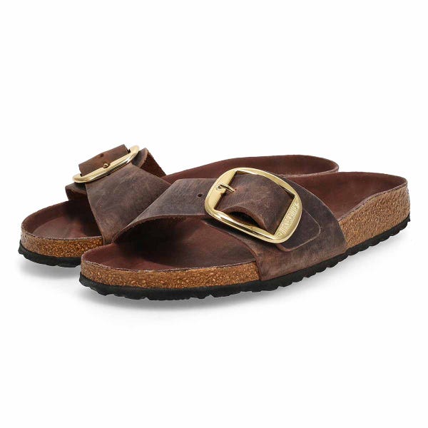 Sandales étroites à grosse boucle MADRID BIG BUCKLE, havane, femmes