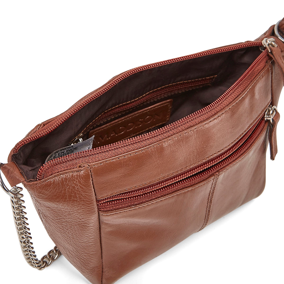 Sac à bandoulière 1038, cuir/mouton havane, femmes