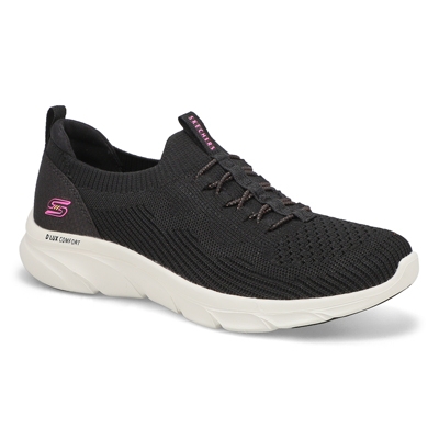 Lds D'Lux Comfort Slip On Sneaker -Black
