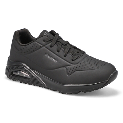 Lds Uno Slip Resistant Wide Sneaker - Black