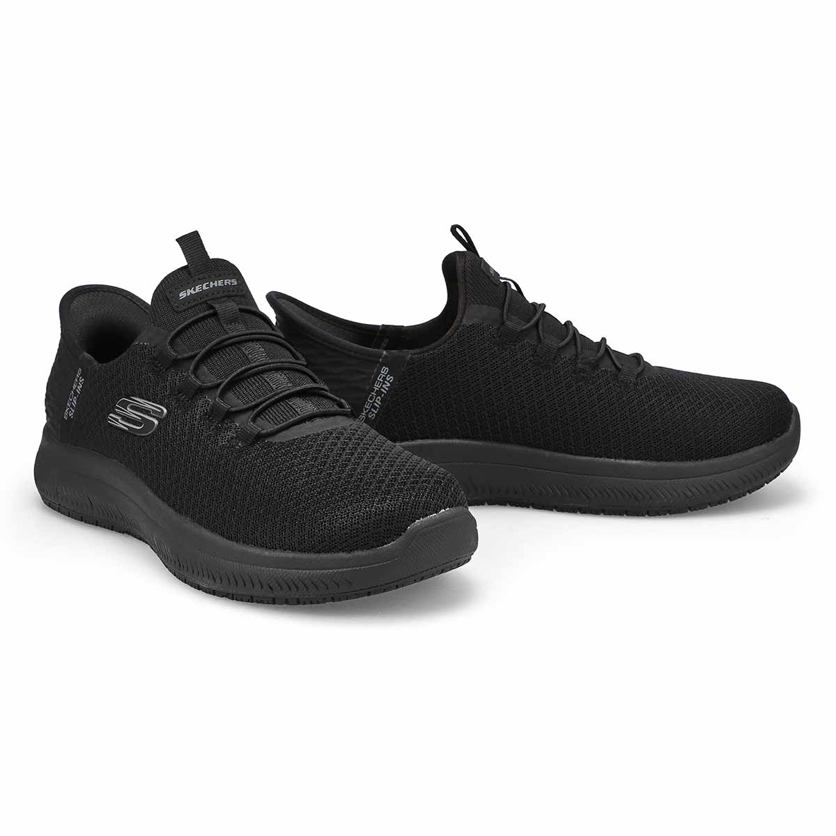 Women's Summits Slip Resistant Slip-Ins Wide Sneaker - Black
