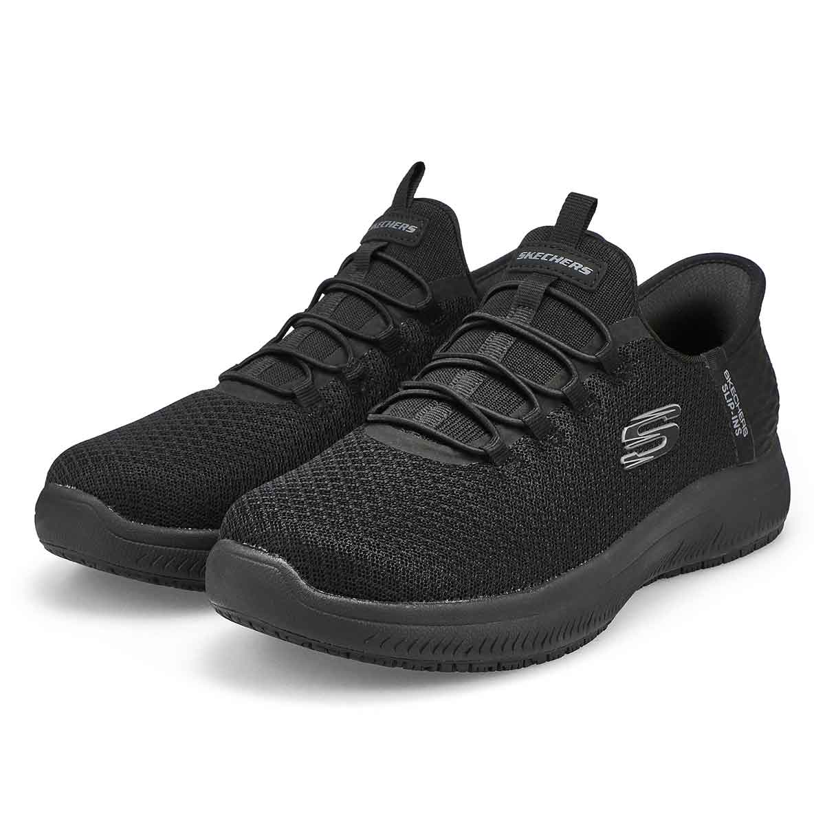Women's Summits Slip Resistant Slip-Ins Wide Sneaker - Black
