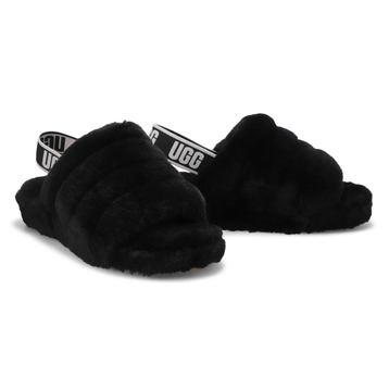 Women's Fluff Yeah Sheepskin Slipper - Black