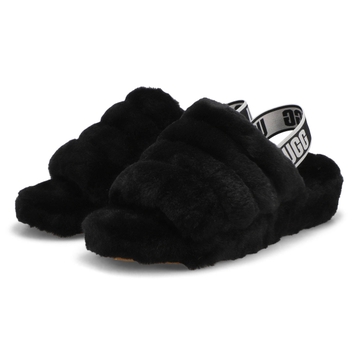 Women's Fluff Yeah Sheepskin Slipper - Black