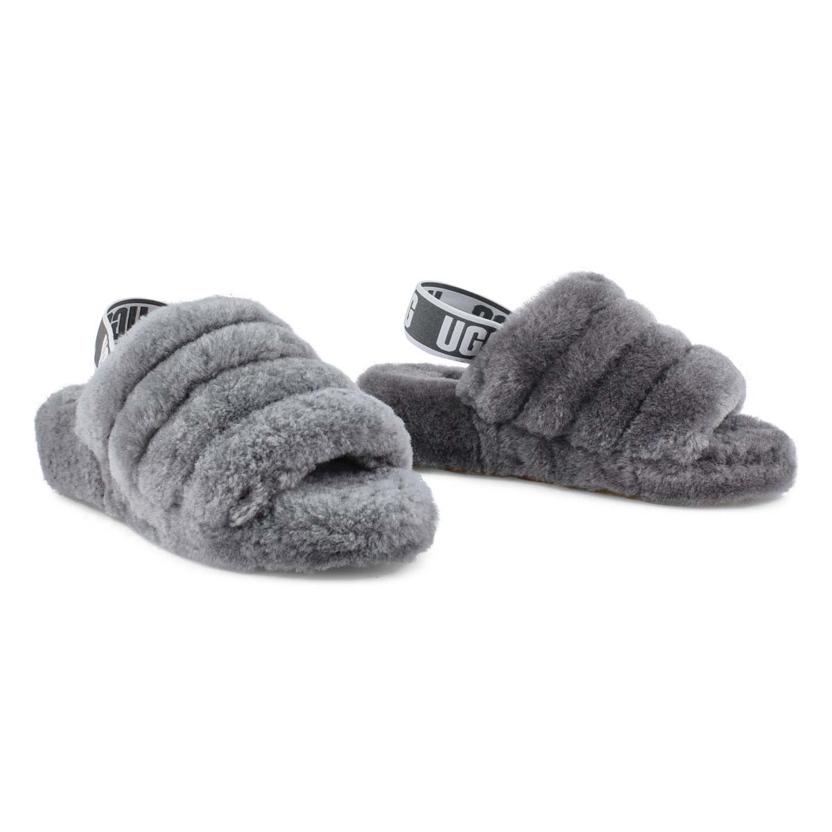 Pantoufle en mouton FLUFF YEAH, anthracite, femmes