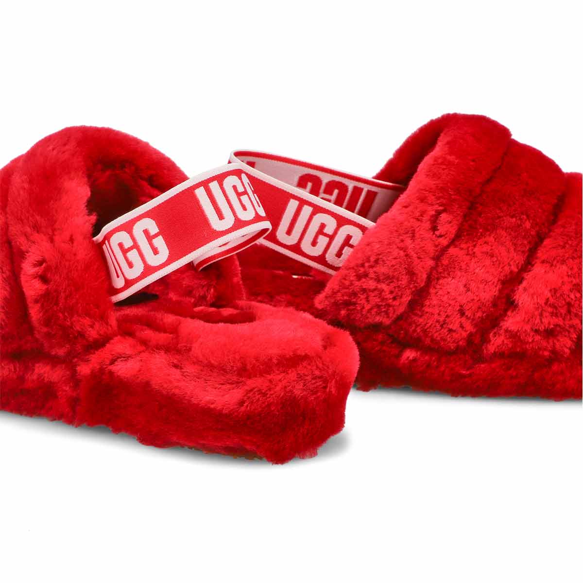 Pantoufle mouton FLUFF YEAH, rouge samba, femmes
