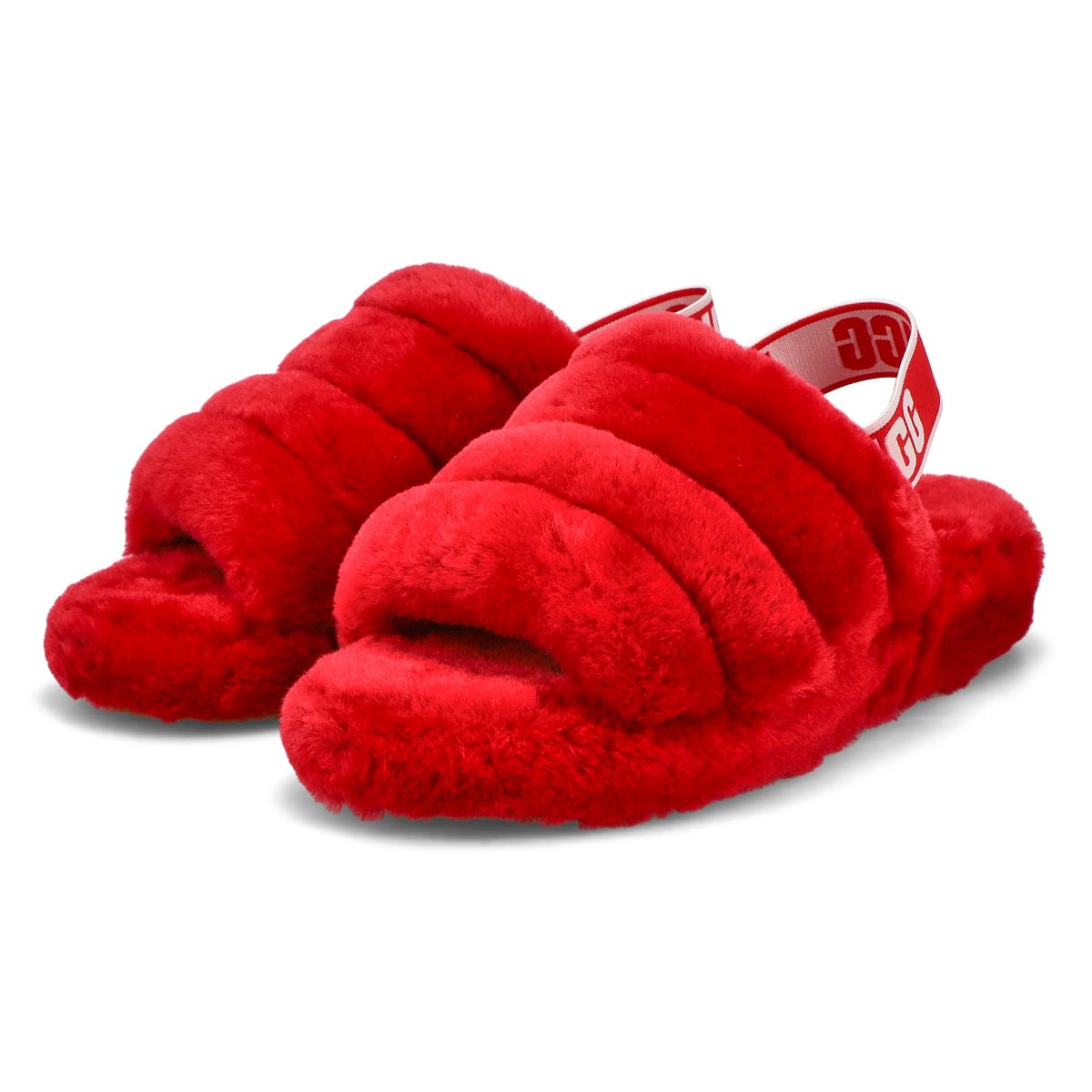Pantoufle mouton FLUFF YEAH, rouge samba, femmes