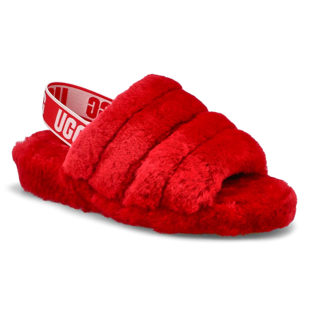 Pantoufle mouton FLUFF YEAH, rouge samba, femmes