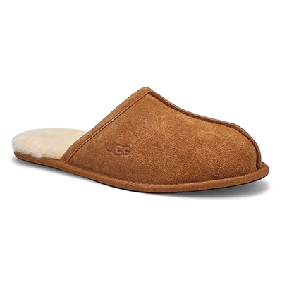 Mns Scuff Sheepskin Slipper - Chestnut