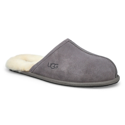 Mns Scuff Sheepskin Slipper - Dark Grey