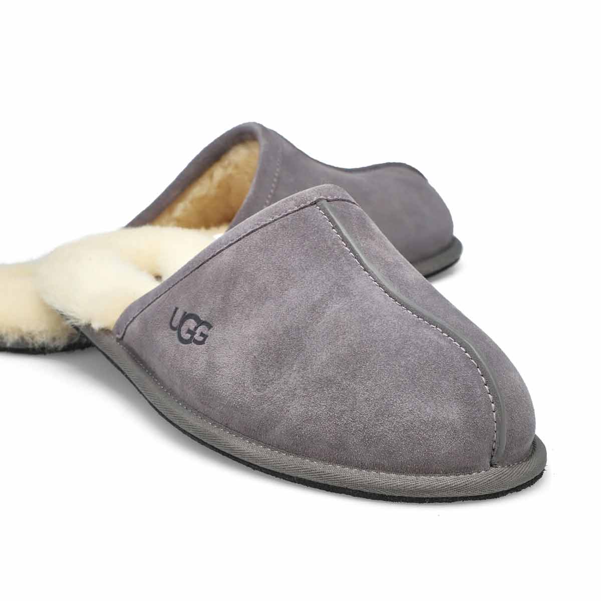 Men's Scuff Sheepskin Slipper -Dark Grey