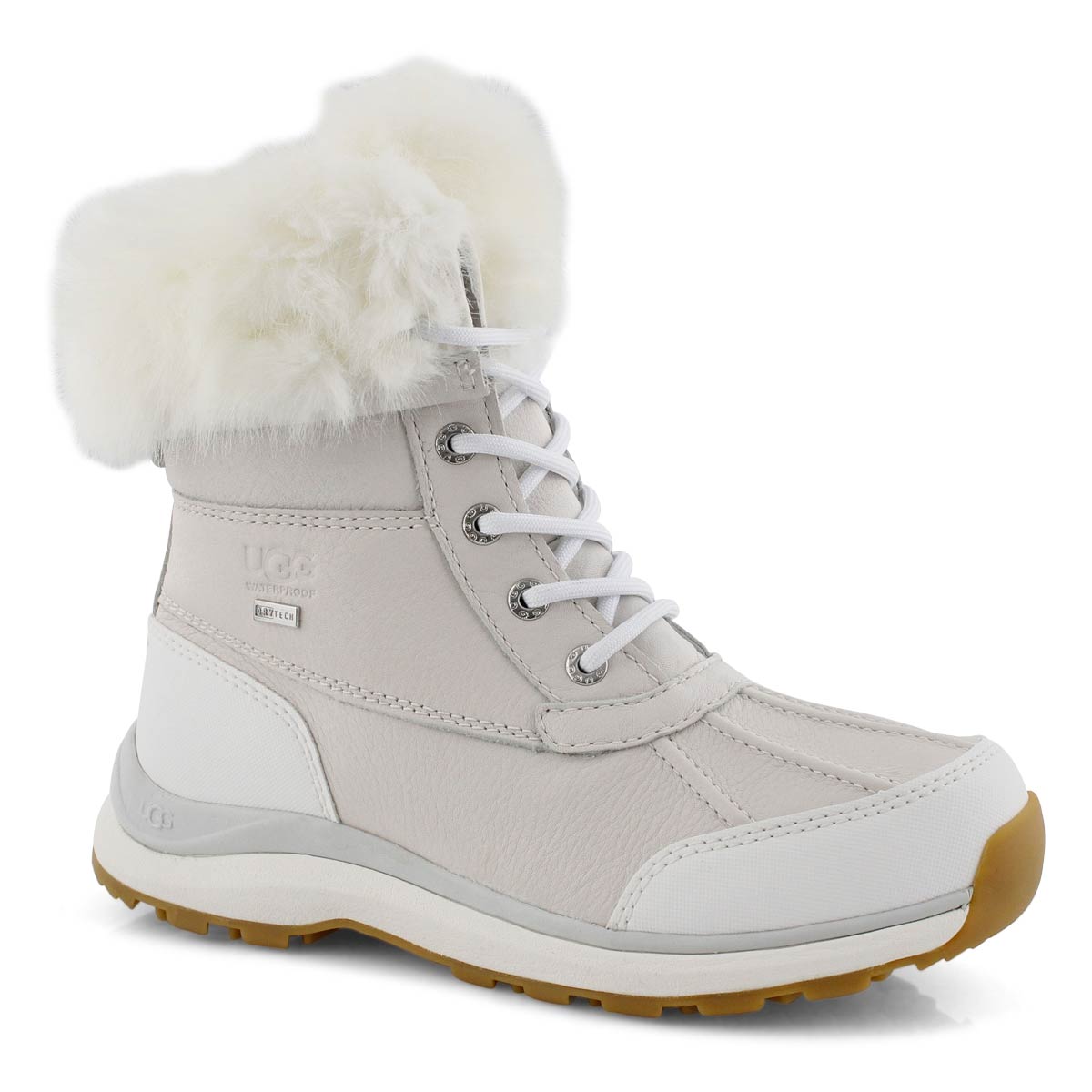 white snow boots with fur