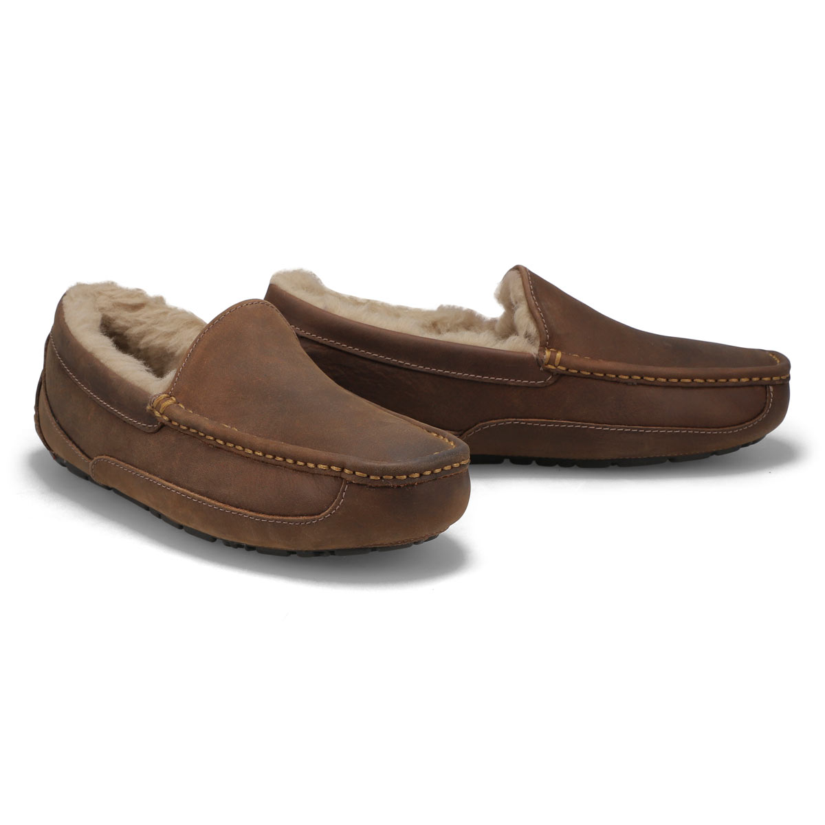 Men's ASCOT tan sheepskin slippers