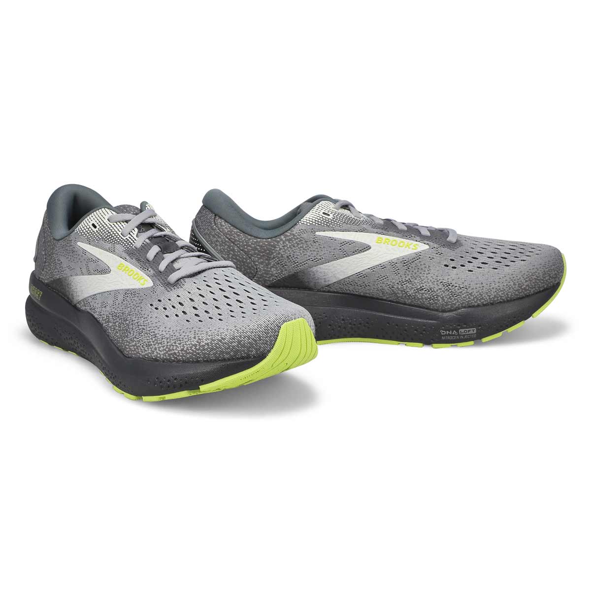Men's Ghost 16 Lace Up Performance Runner - Primer/Grey/Lime