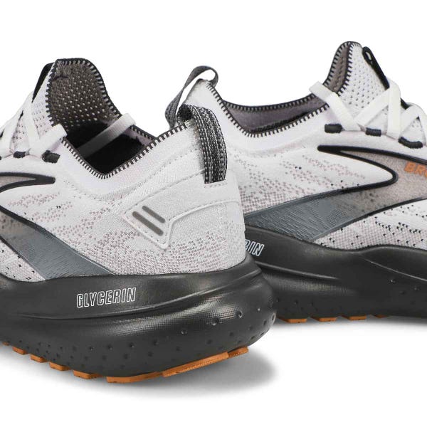 Men's Glycerin StealthFit 21 Lace Up Performance Runer - White/Grey/Black