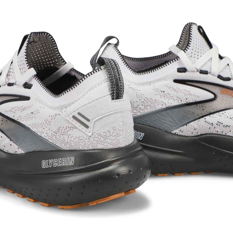 Men's Glycerin StealthFit 21 Lace Up Performance Runer - White/Grey/Black