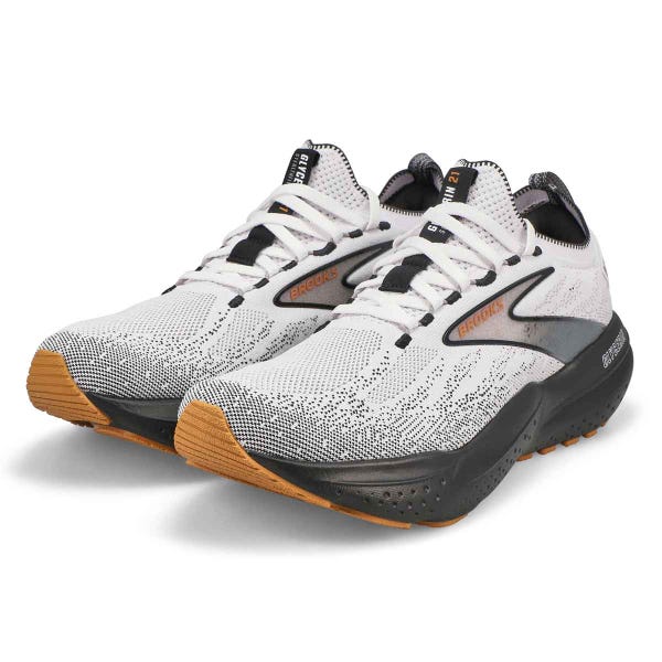 Men's Glycerin StealthFit 21 Lace Up Performance Runer - White/Grey/Black