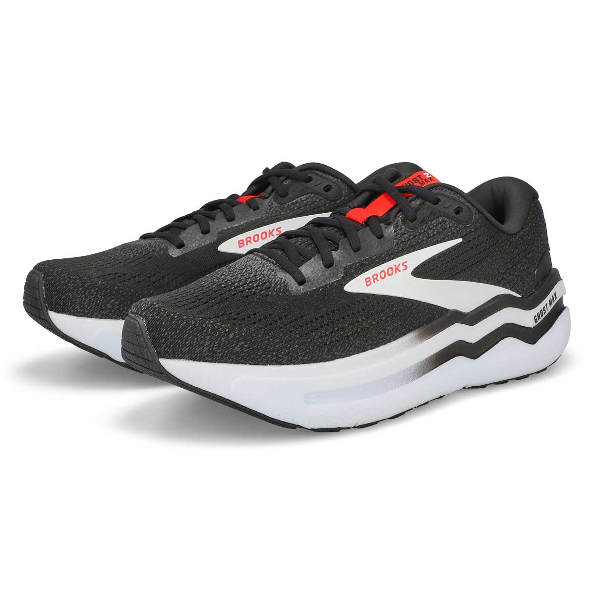 Chaussure de course de performance GHOST MAX 2, noir/blanc/rouge flamboyant, hommes