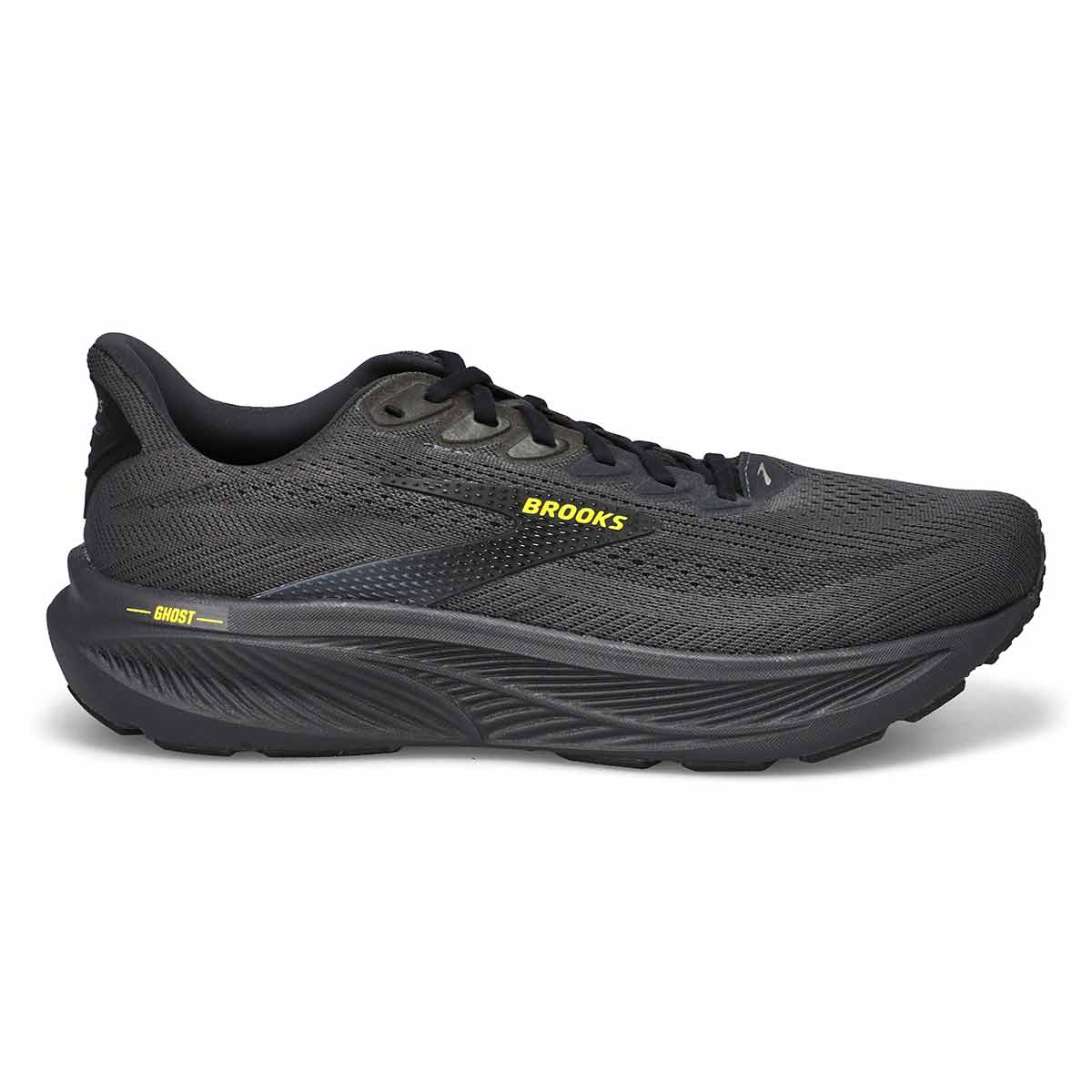 Men's Ghost 17 Lace Up Performance Runner - Ebony