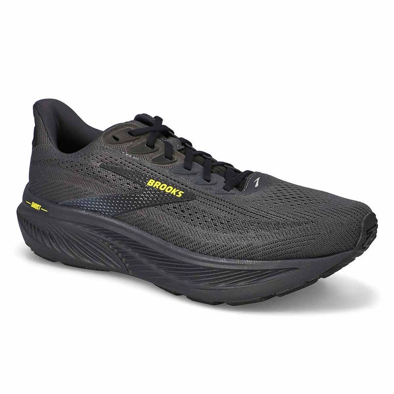 Men's Ghost 17 Lace Up Performance Runner - Ebony