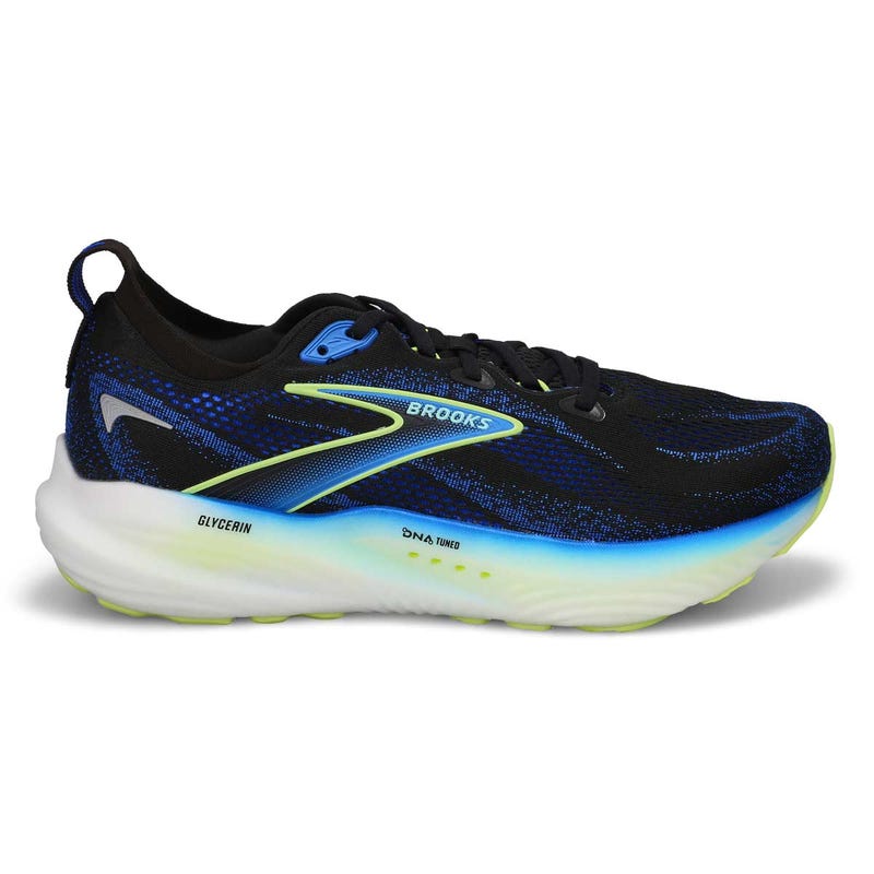 Men's Glycerin 22 Lace Up Performance Runner - Black/Cobalt/Neo Yellow