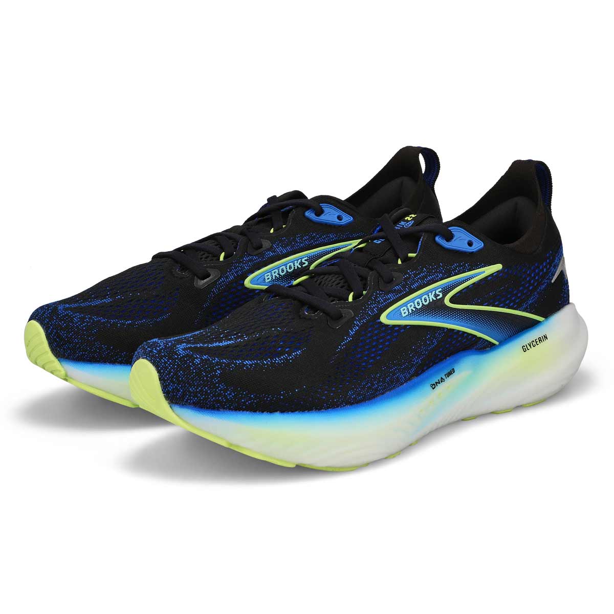 Men's Glycerin 22 Lace Up Performance Sneaker - Black/Cobalt/Neo Yellow
