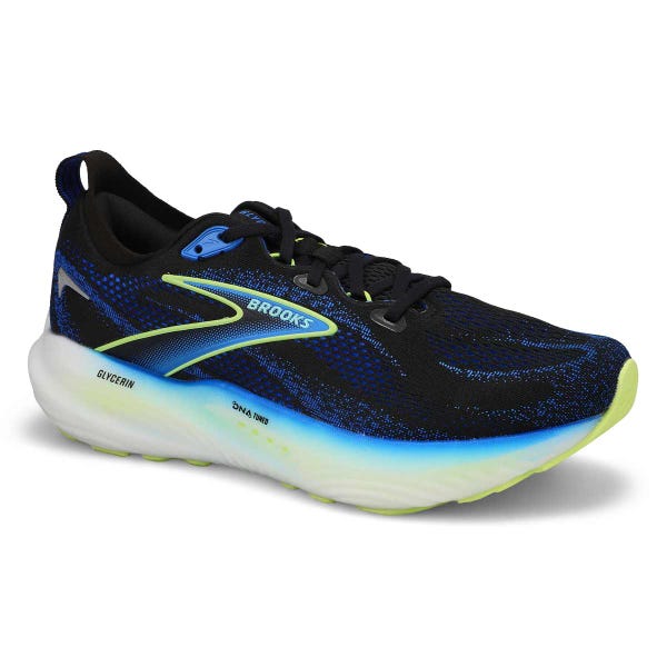 Men's Glycerin 22 Lace Up Performance Runner - Black/Cobalt/Neo Yellow